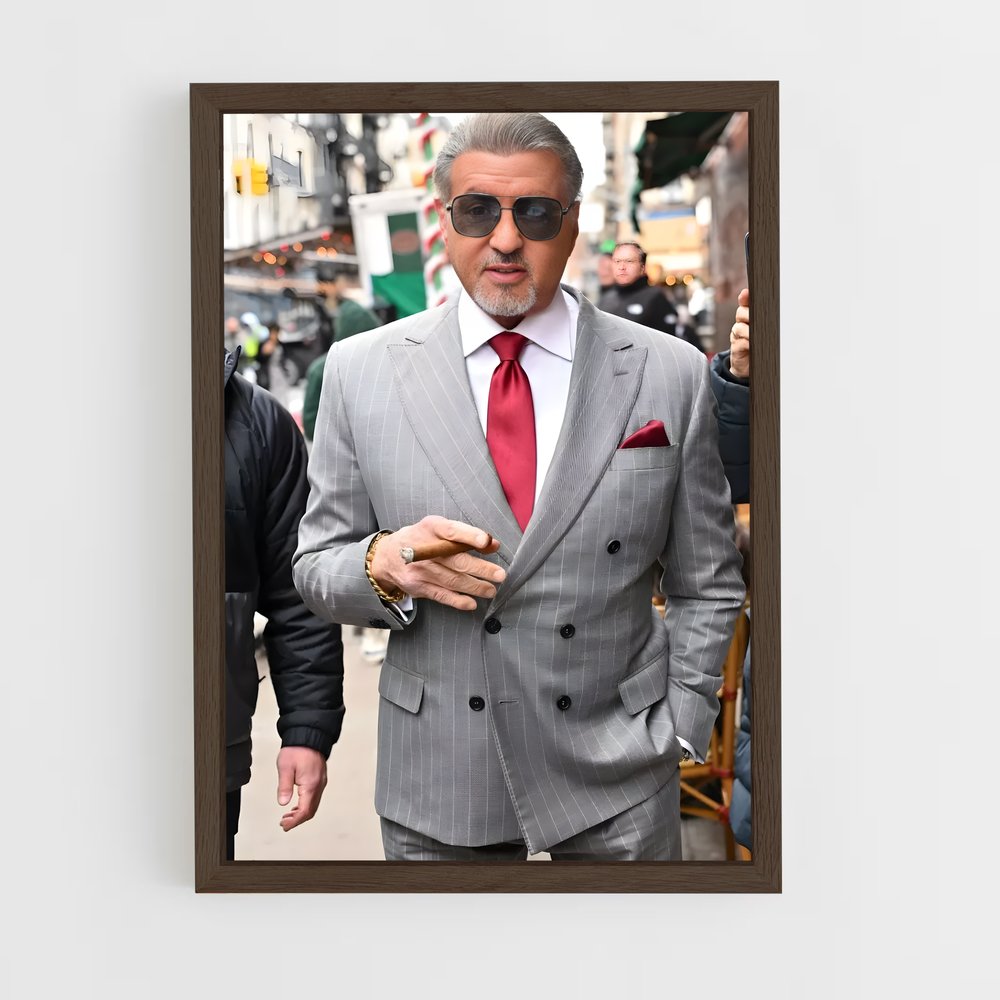 ap-sylvester stallone-5 cadre Bois foncé