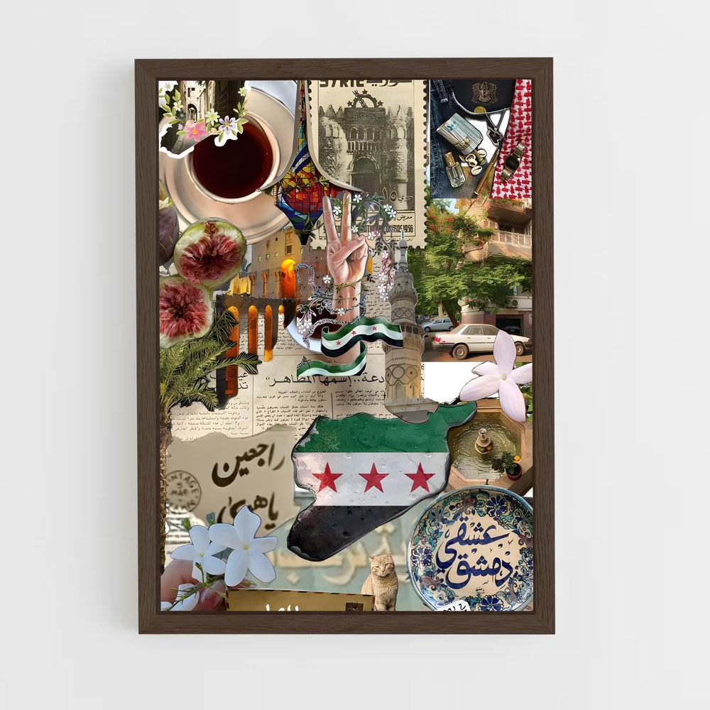 ap-syria flag-11 cadre Bois foncé