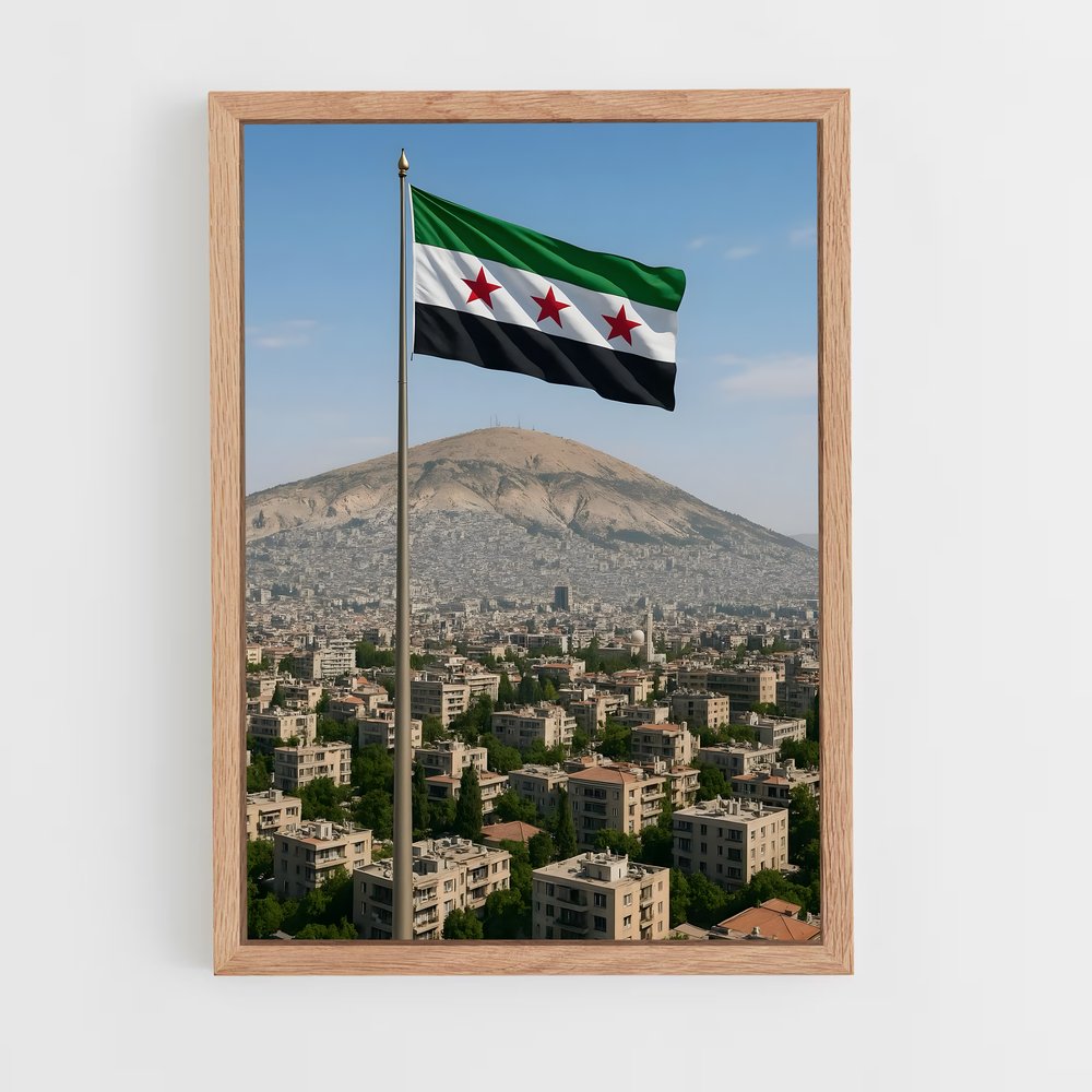 ap-syria flag-13 cadre Bois clair