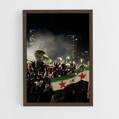 ap-syria flag-15 cadre Bois foncé