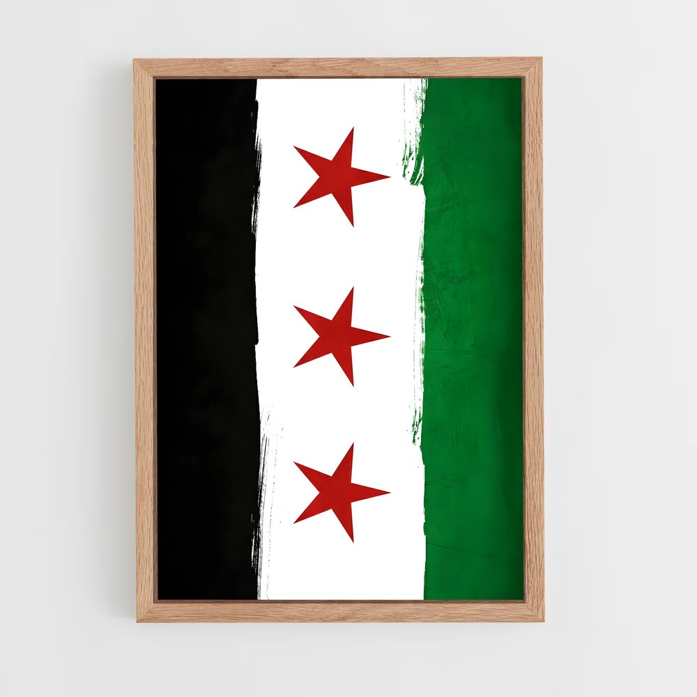 ap-syria flag-6 cadre Bois clair