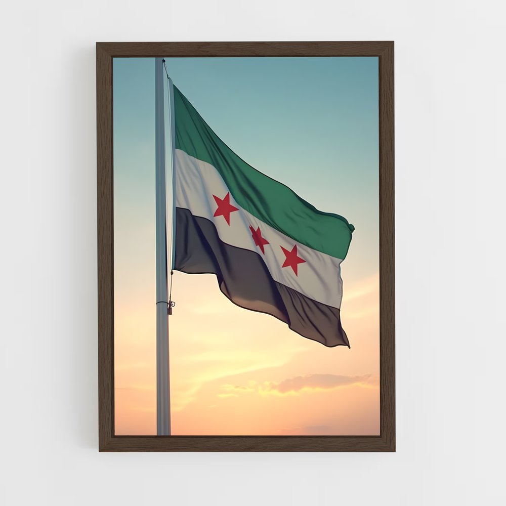 ap-syria flag-7 cadre Bois foncé