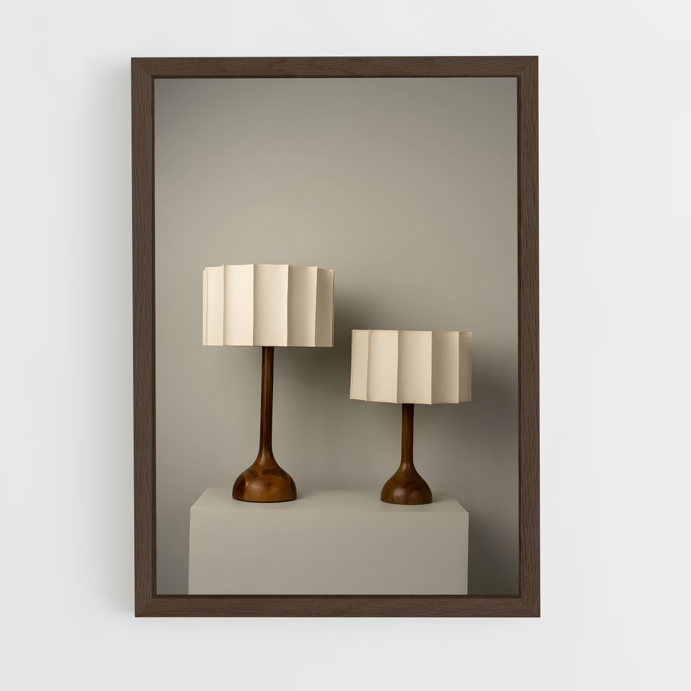 ap-table lamp-3 cadre Bois foncé