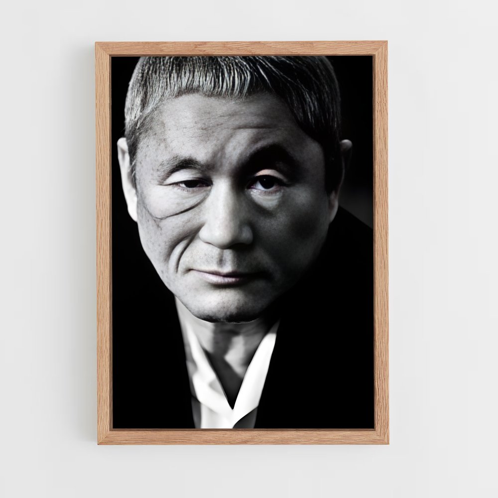 ap-takeshi kitano-5 cadre Bois clair