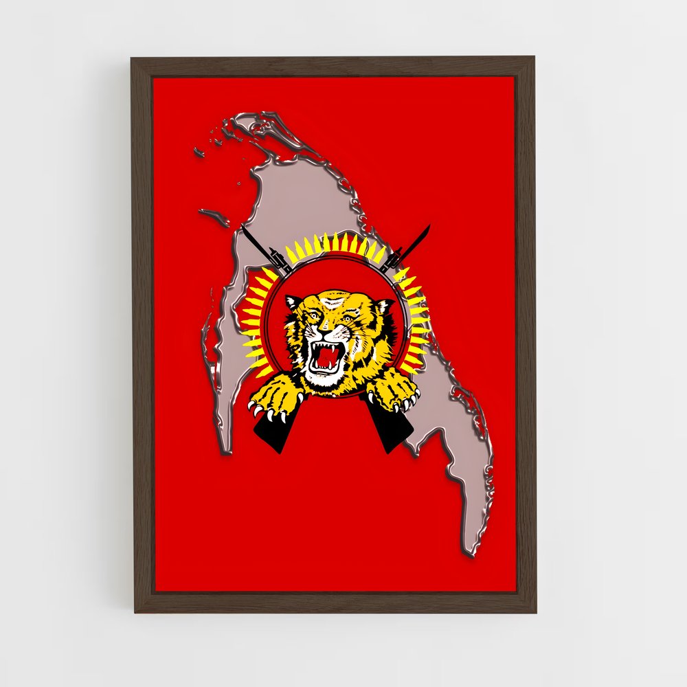 ap-tamil nadu flag-1 cadre Bois foncé