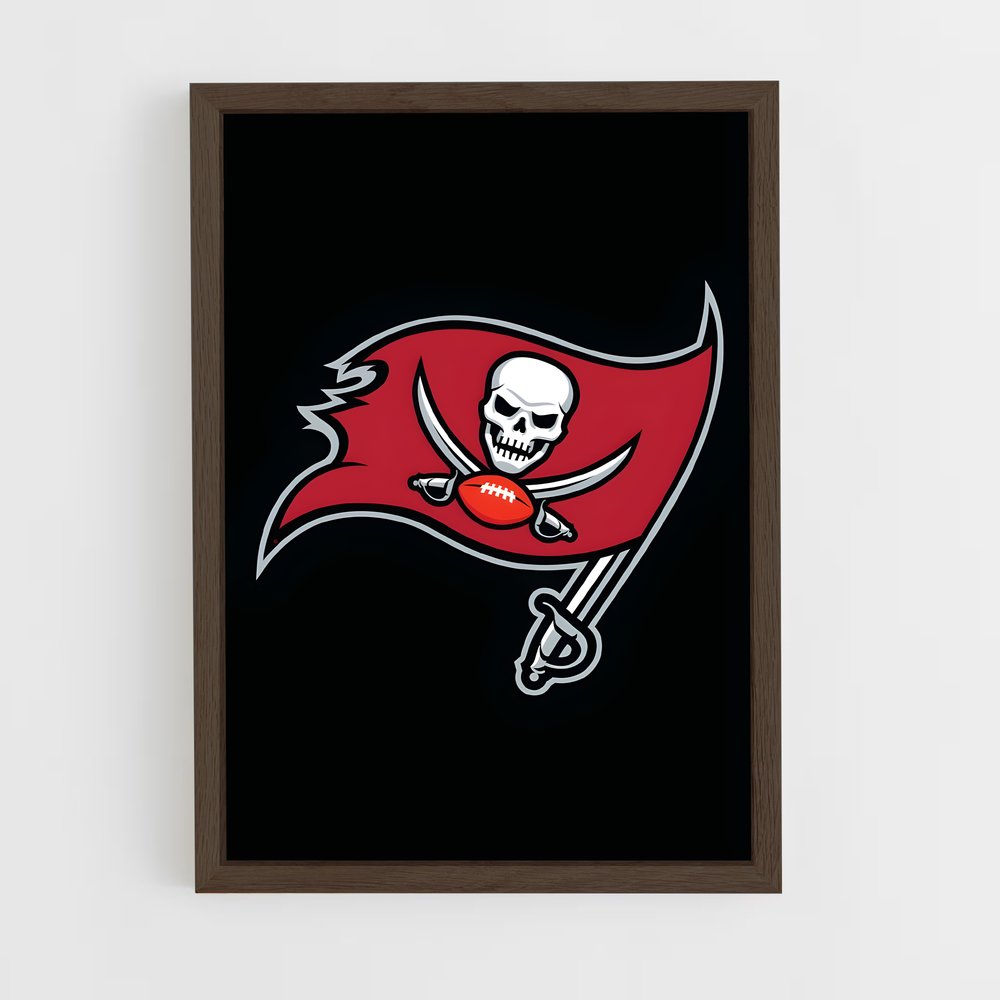 ap-tampa bay buccaneers-4 cadre Bois foncé