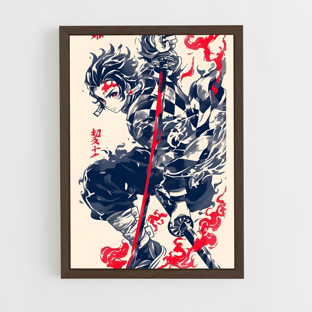 ap-tanjiro kamado-11 cadre Bois foncé