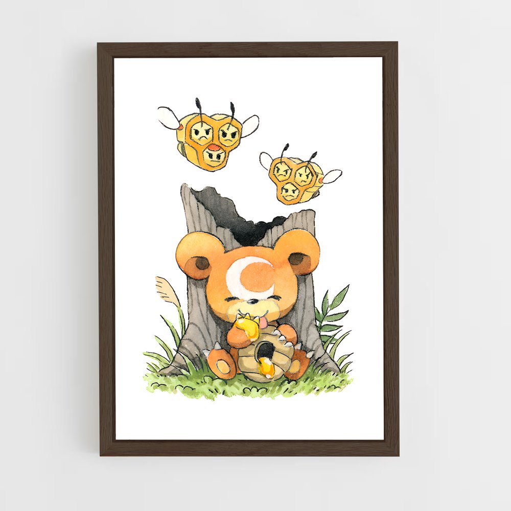 ap-teddiursa-2 cadre Bois foncé