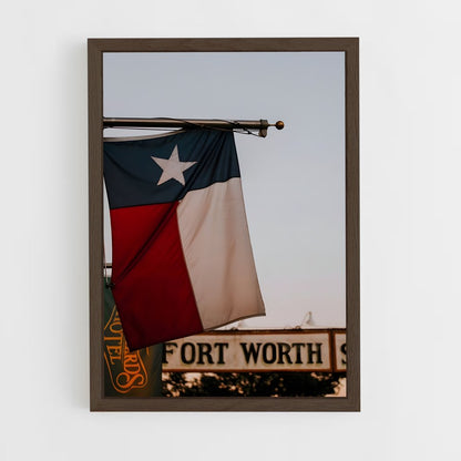 ap-texas flag-3 cadre Bois foncé