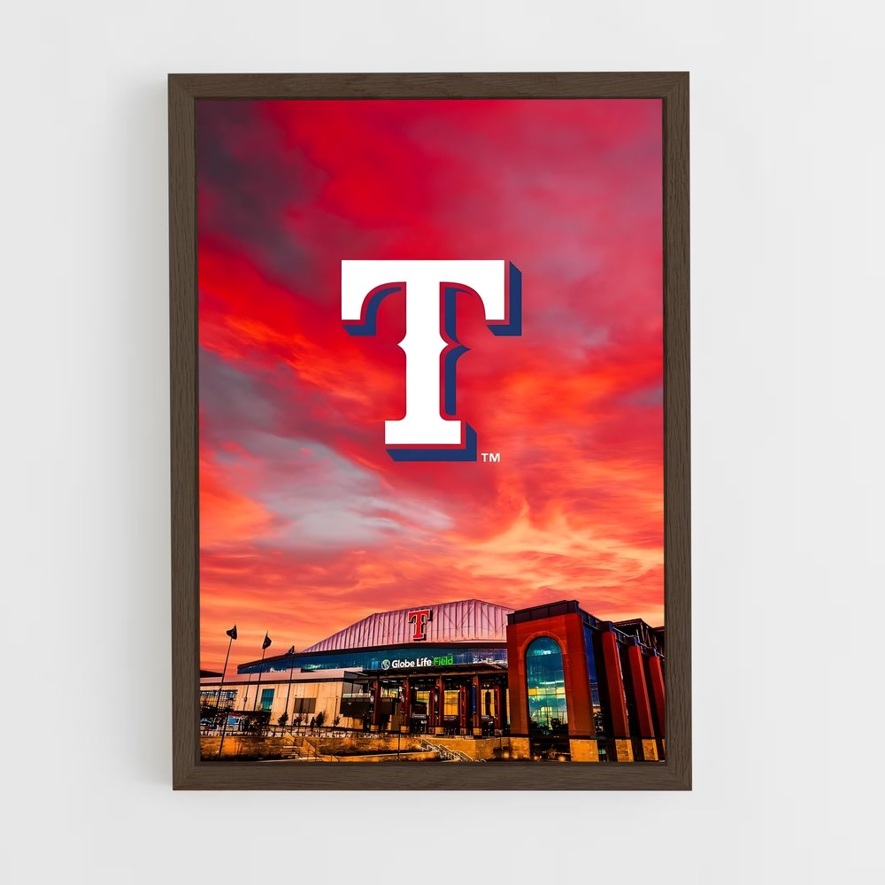 ap-texas rangers-2 cadre Bois foncé