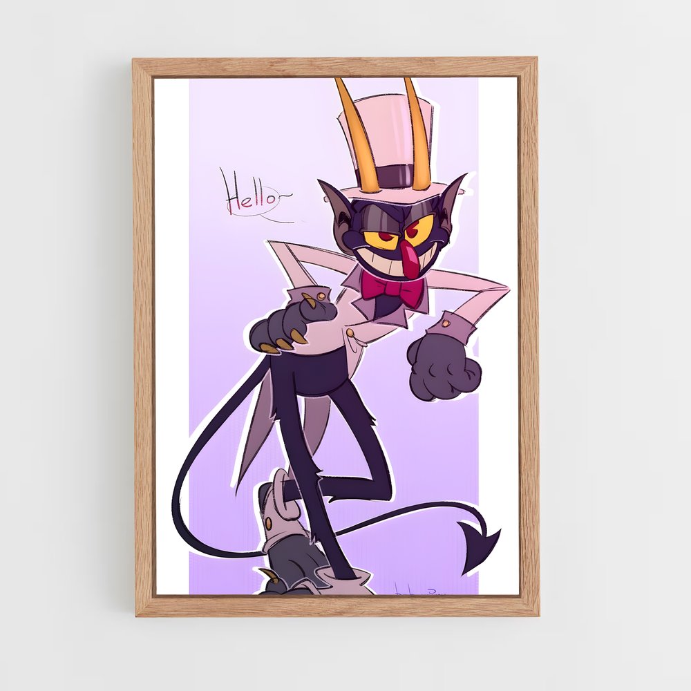 ap-the devil cuphead-1 cadre Bois clair