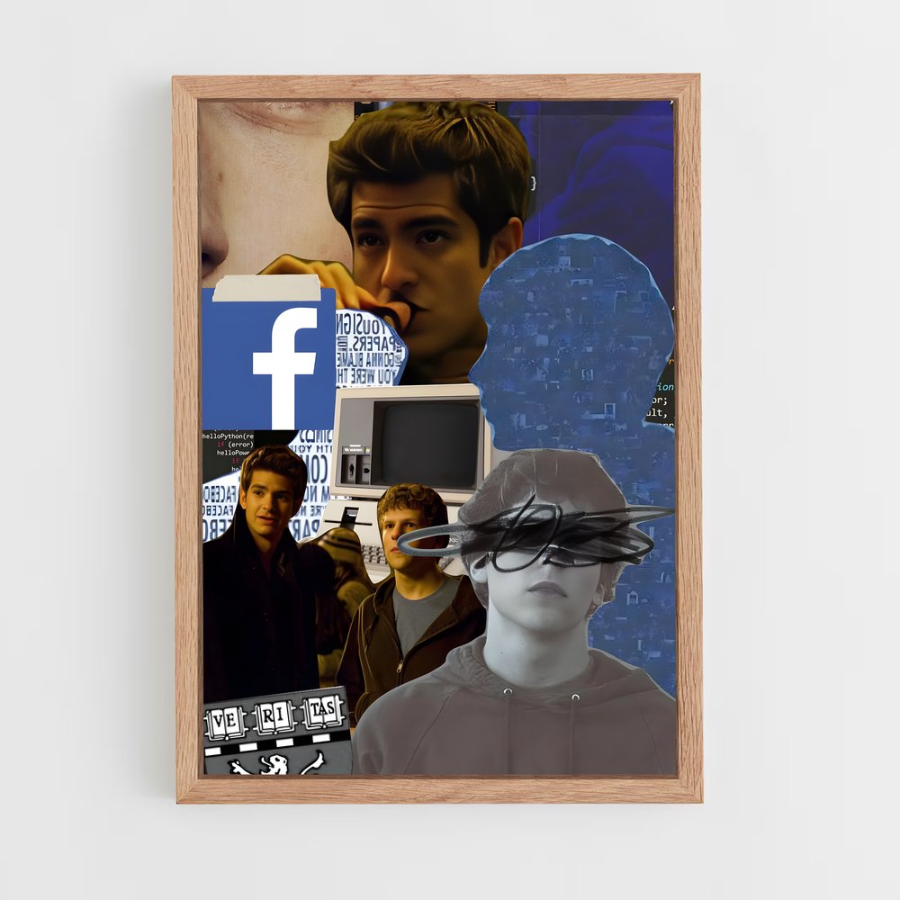 ap-the social network-3 cadre Bois clair