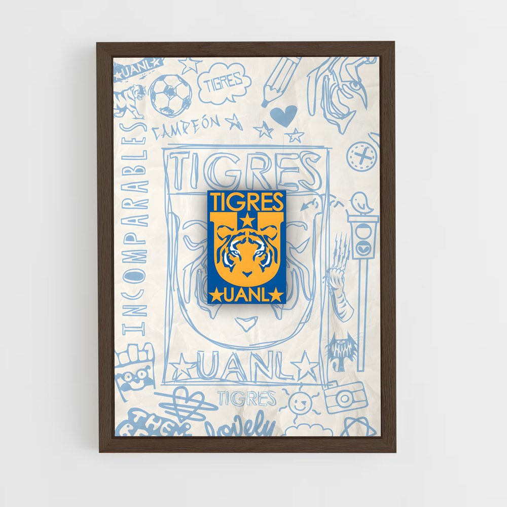 ap-tigres uanl-5 cadre Bois foncé