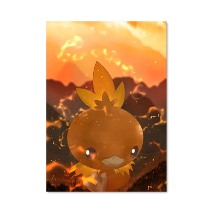Poster Torchic en Flammes