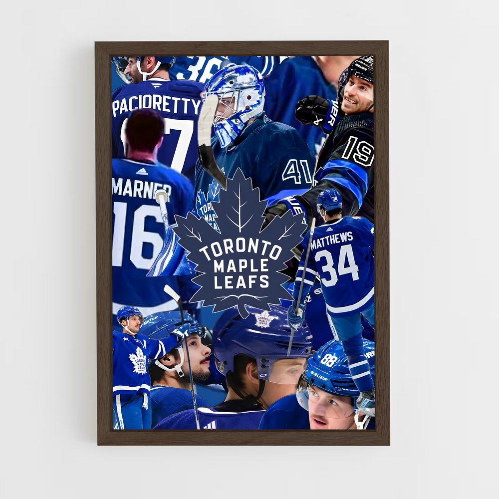 ap-toronto maple leafs-5 cadre Bois foncé