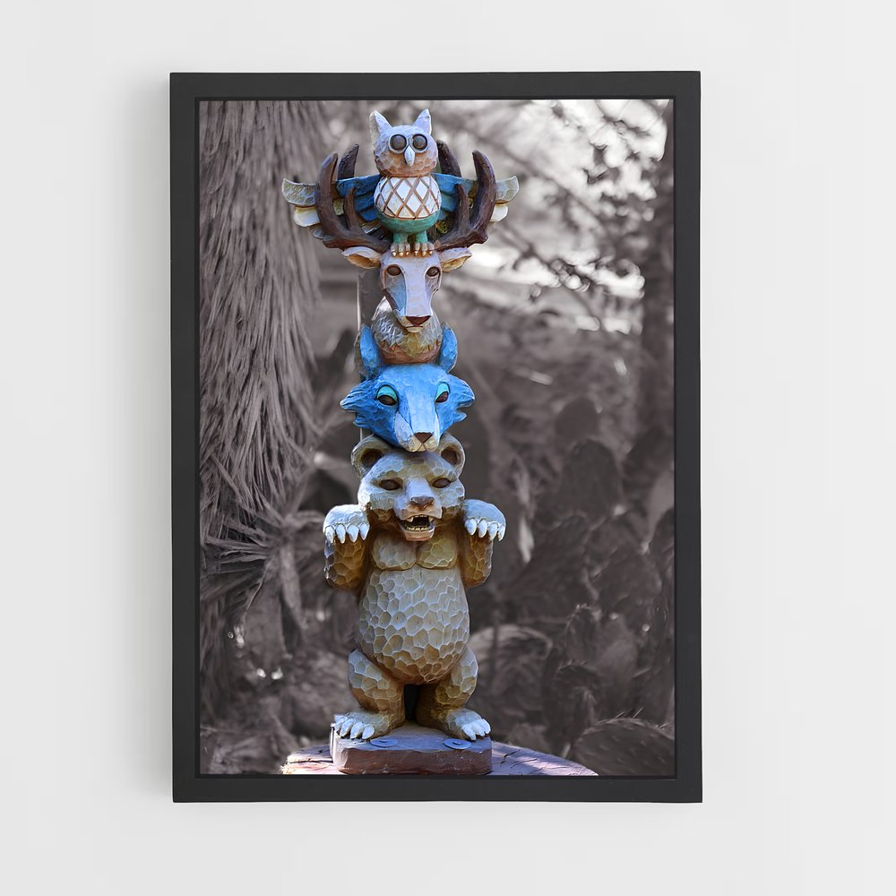 ap-totem pole-8 cadre Noir