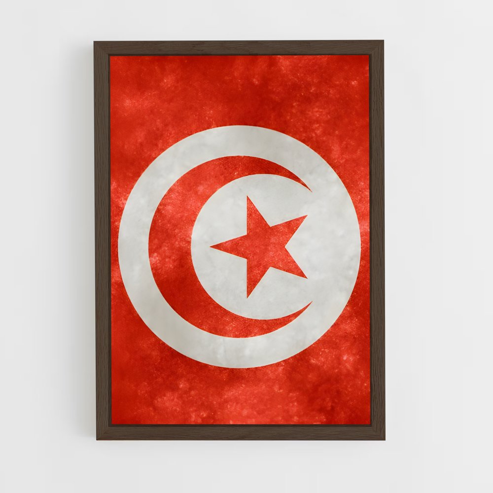 ap-tunisia flag-4 cadre Bois foncé
