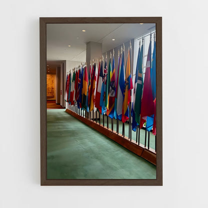 ap-united nations flag-2 cadre Bois foncé