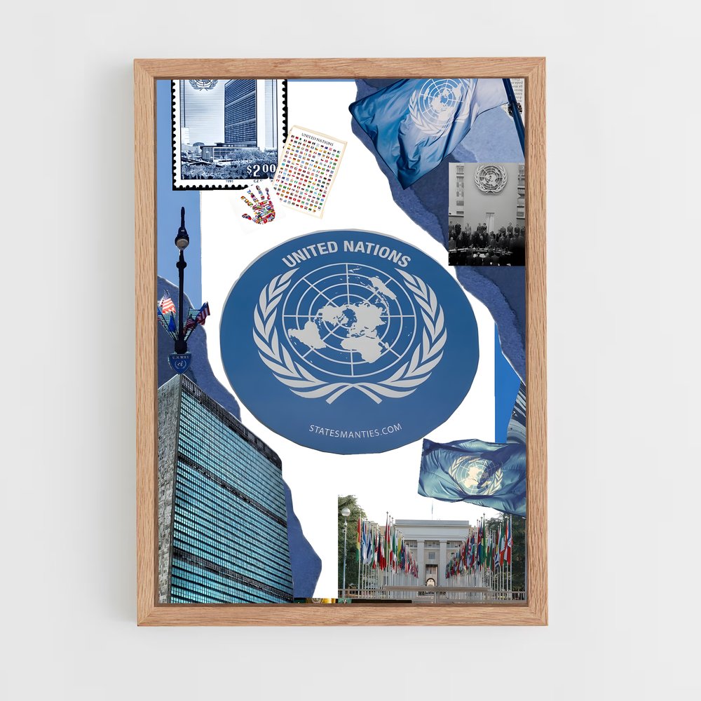 ap-united nations flag-3 cadre Bois clair