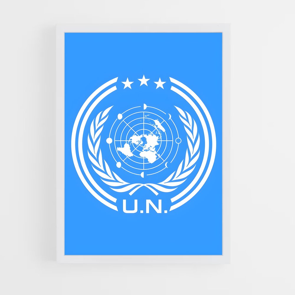 ap-united nations flag-4 cadre Blanc