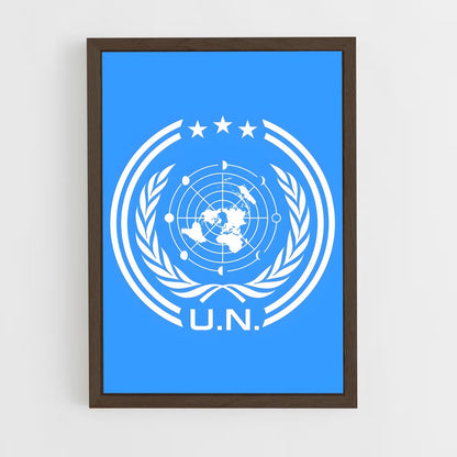 ap-united nations flag-4 cadre Bois foncé