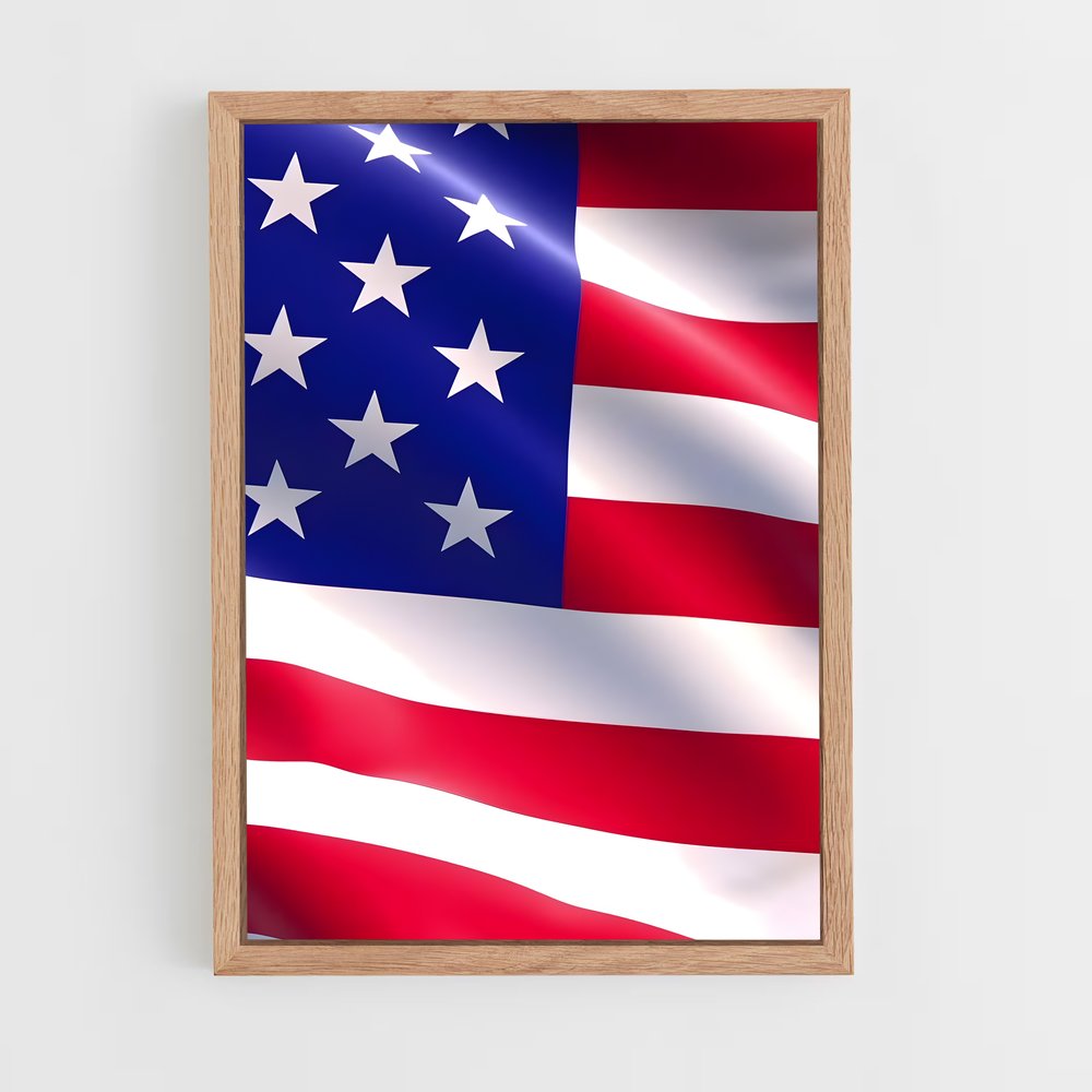 ap-united states flag-2 cadre Bois clair