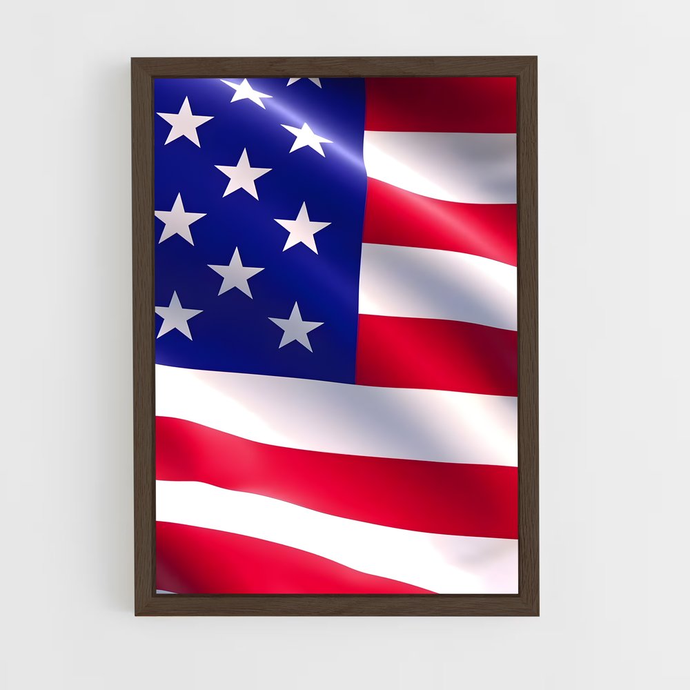 ap-united states flag-2 cadre Bois foncé