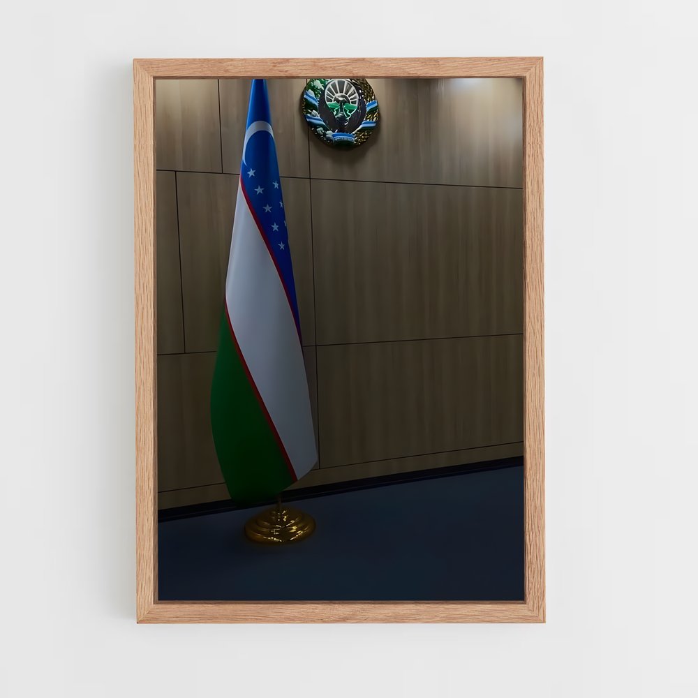 ap-uzbekistan flag-1 cadre Bois clair