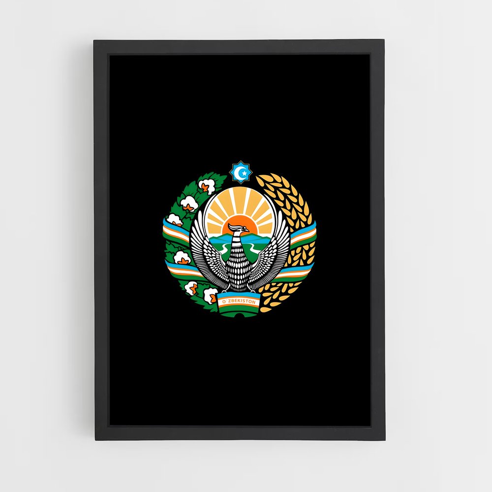 ap-uzbekistan flag-2 cadre Noir