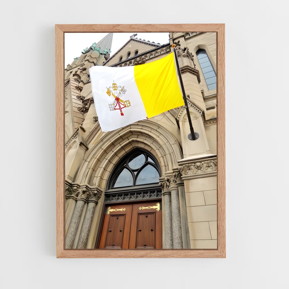 ap-vatican city flag-1 cadre Bois clair