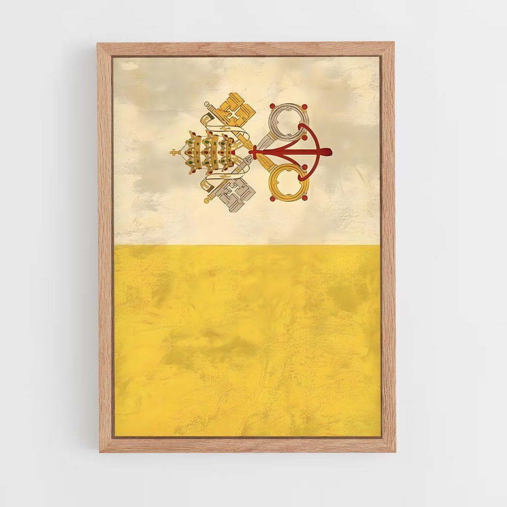 ap-vatican flag-1 cadre Bois clair