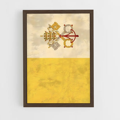 ap-vatican flag-1 cadre Bois foncé