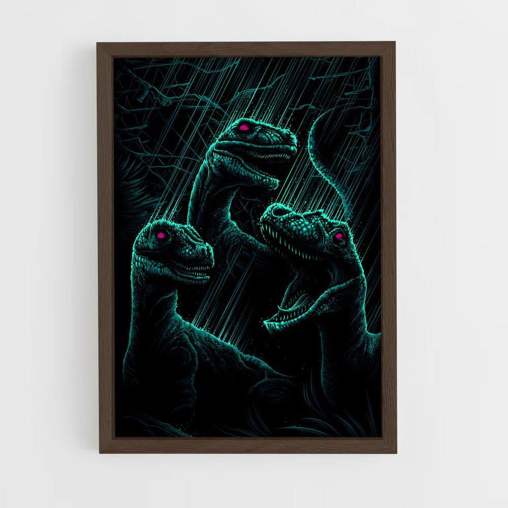 ap-velociraptors-8 cadre Bois foncé