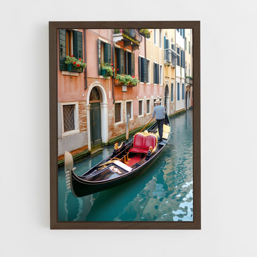 ap-venetian gondola-6 cadre Bois foncé