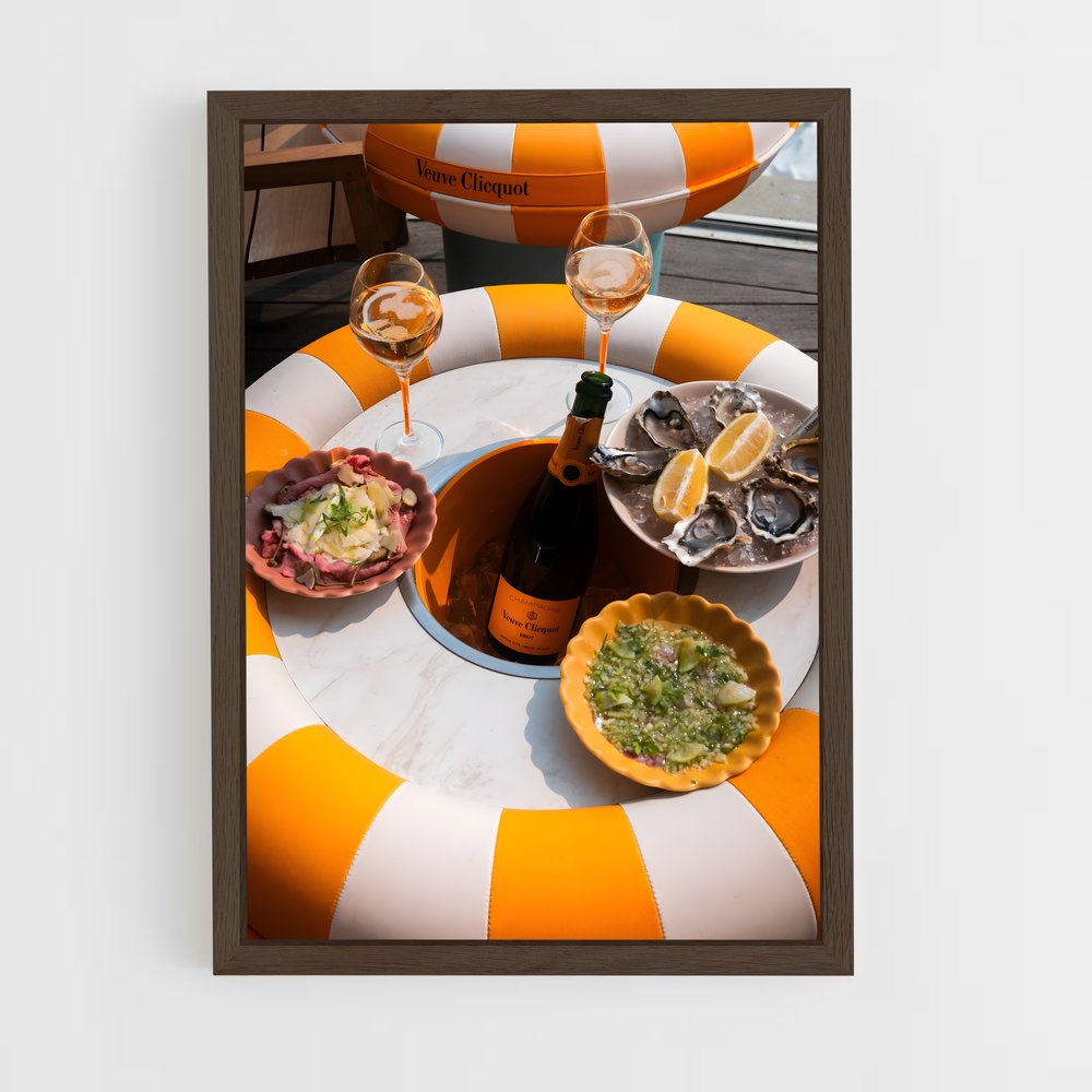 ap-veuve clicquot-3 cadre Bois foncé