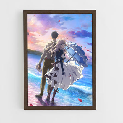 ap-violet evergarden*-3 cadre Bois foncé