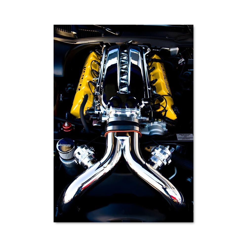 Poster Moteur Jaune