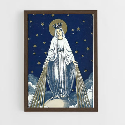ap-virgin mary-4 cadre Bois foncé