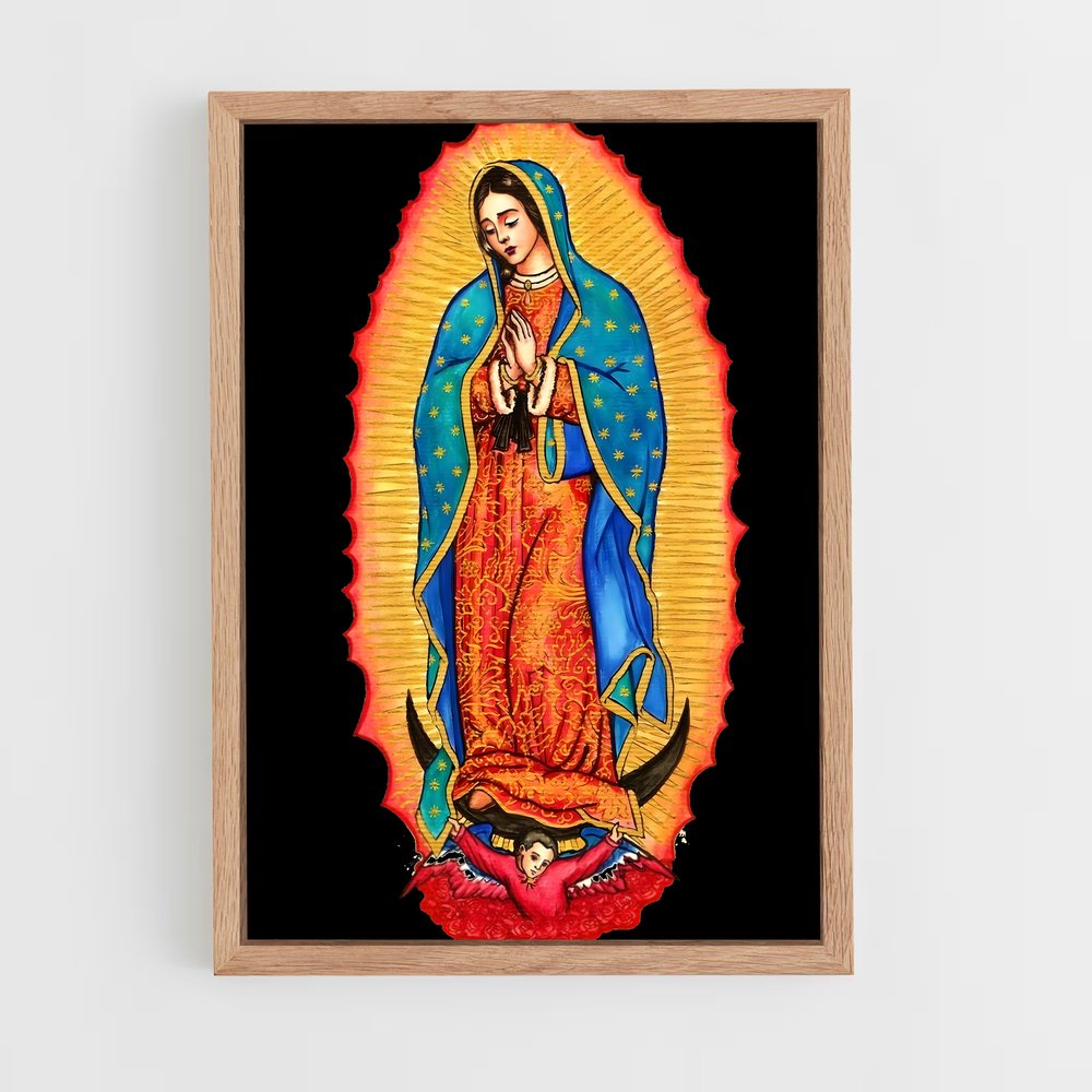 ap-virgin mary-7 cadre Bois clair