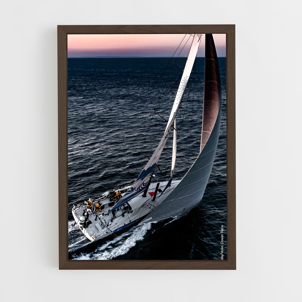 ap-volvo ocean race sailing-2 cadre Bois foncé