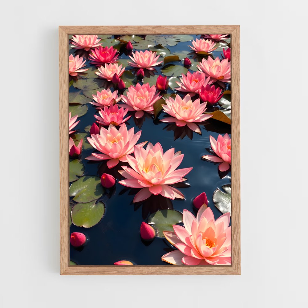 ap-water lily-8 cadre Bois clair