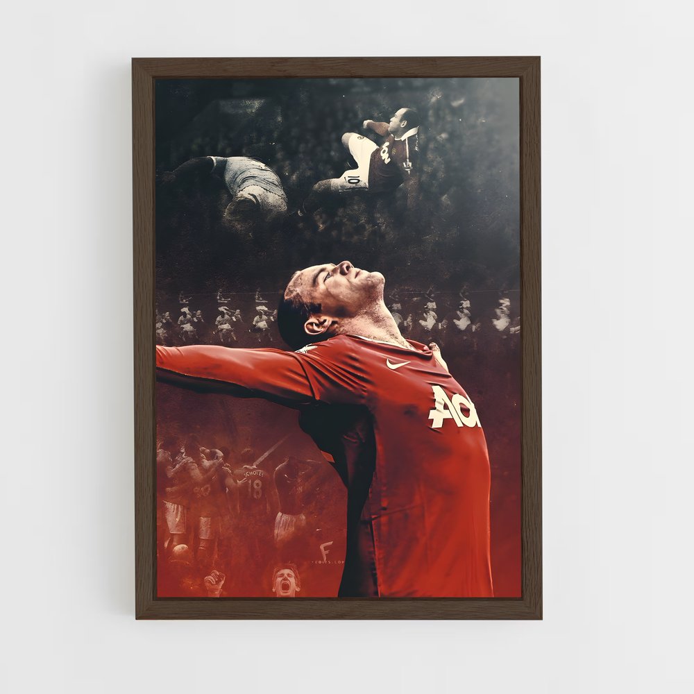 ap-wayne rooney-4 cadre Bois foncé
