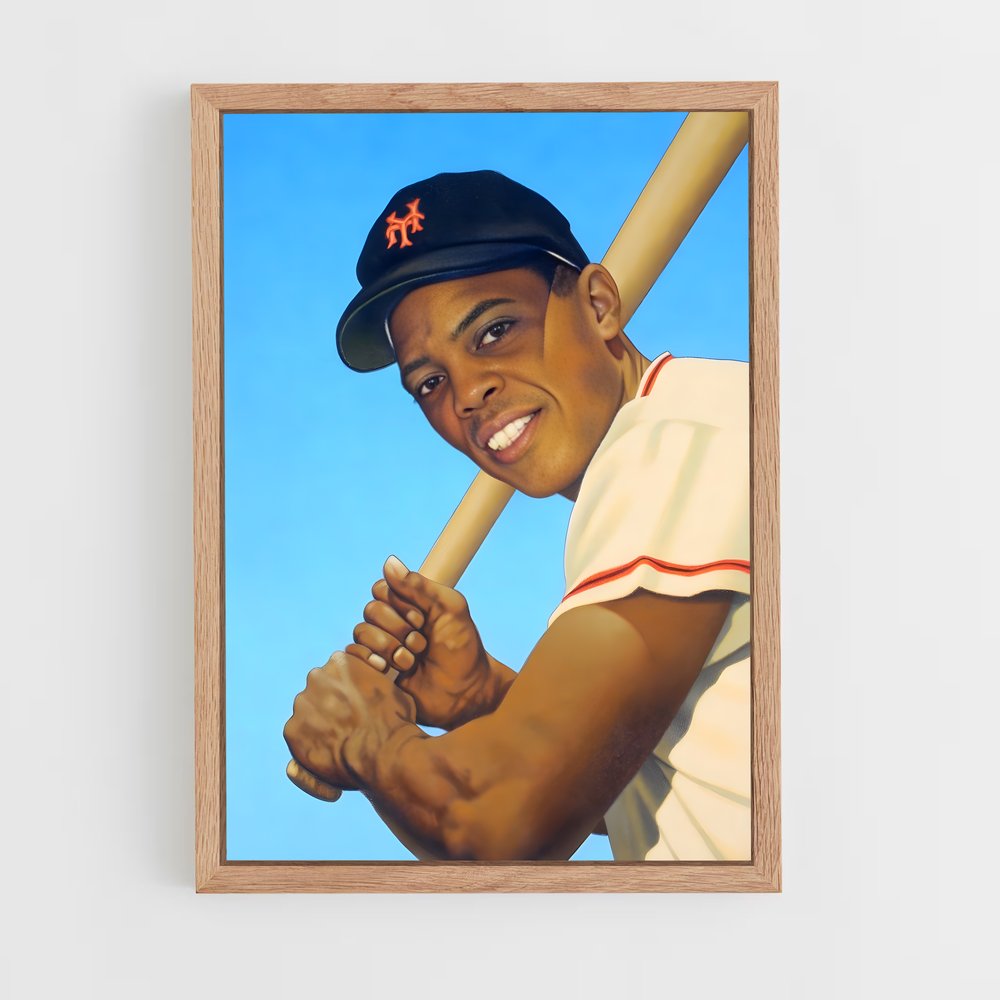 ap-willie mays-4 cadre Bois clair