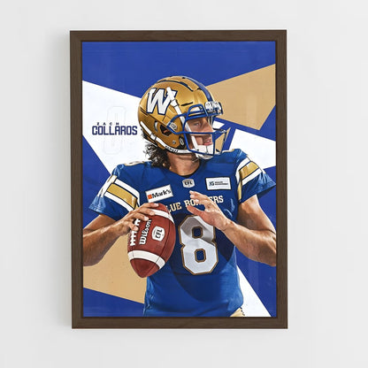 ap-winnipeg blue bombers-2 cadre Bois foncé