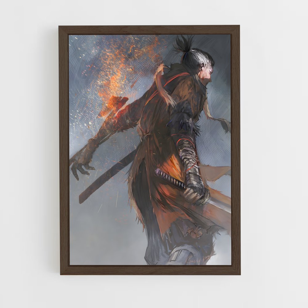 ap-wolf sekiro-3 cadre Bois foncé