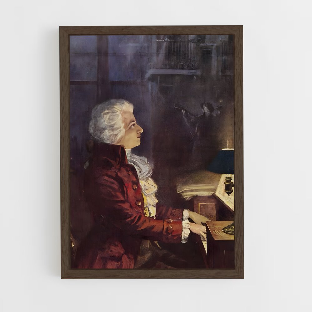 ap-wolfgang amadeus mozart-1 cadre Bois foncé
