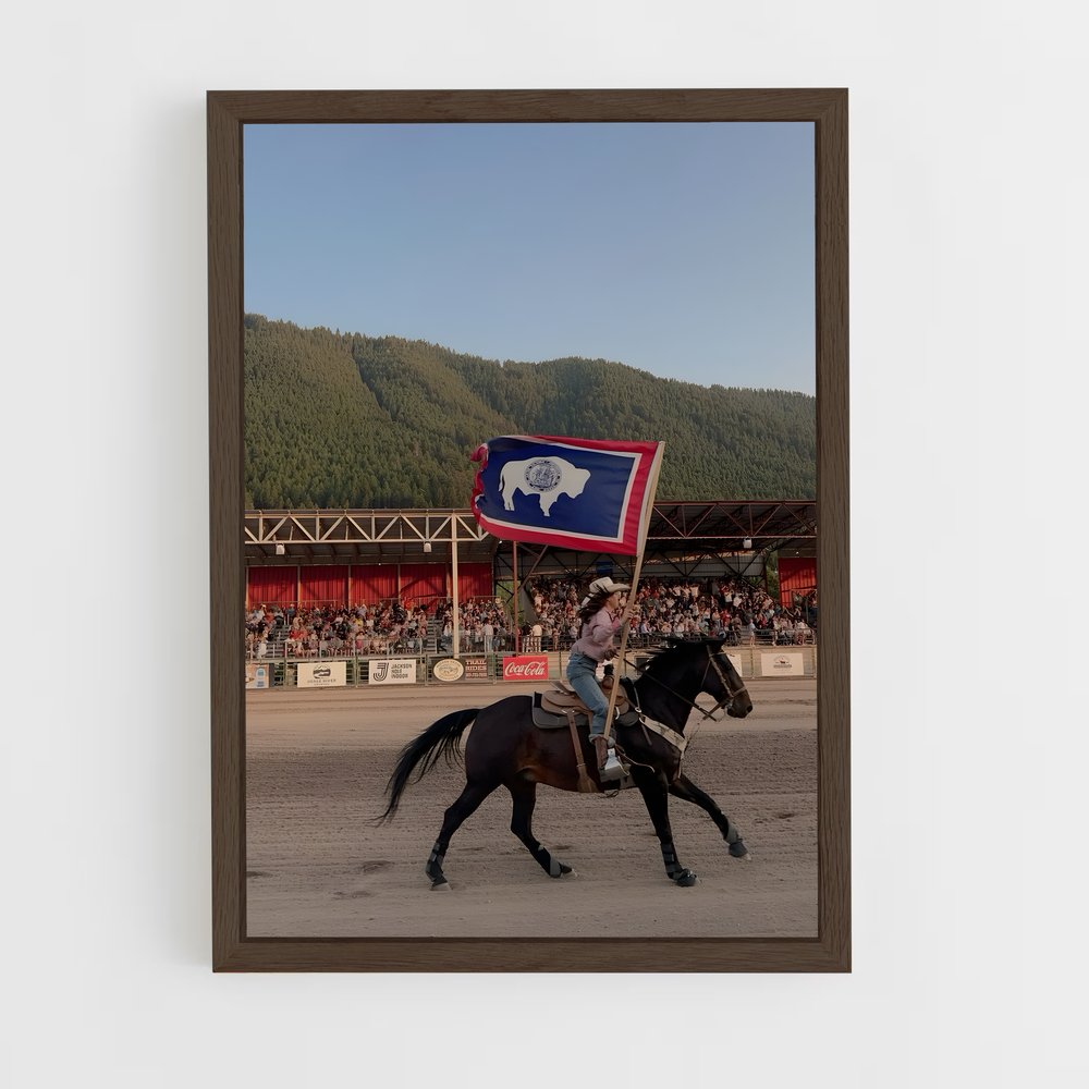 ap-wyoming flag-1 cadre Bois foncé