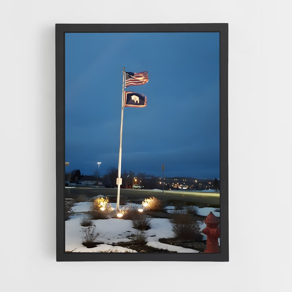 ap-wyoming flag-3 cadre Noir