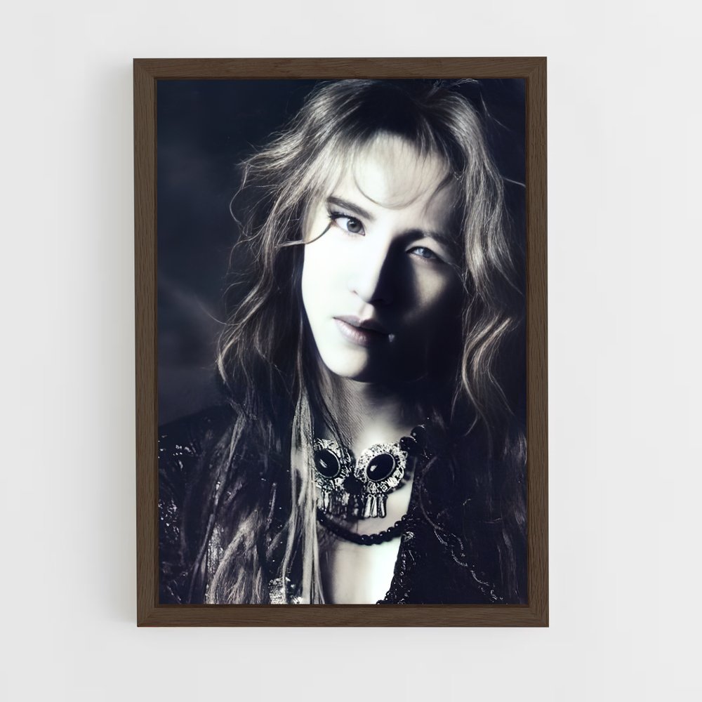 ap-yoshiki x japan-2 cadre Bois foncé