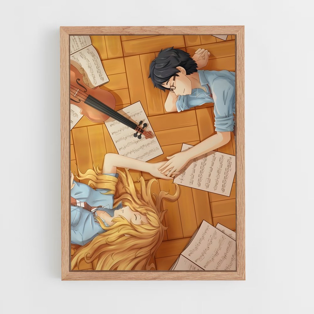 ap-your lie in april-1 cadre Bois clair